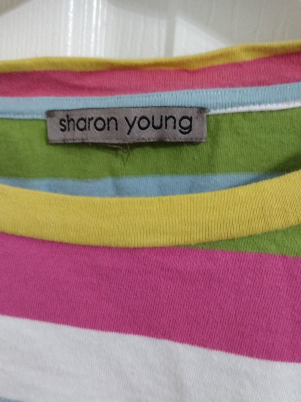 Sharon Young Colorful Stripe Floral Sleeve Tie Front Top Women’s L/XL Boho - Picture 6 of 8
